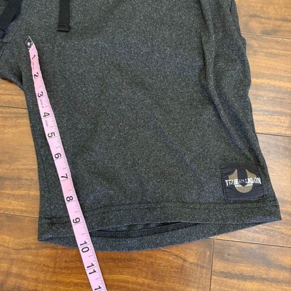 True Religion Men Athletic Shorts Black Heather Drawstring Waist‎ Size M 32/34 - Picture 10 of 10